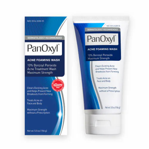 Acne | Blemish Control: PanOxyl Acne Foaming Wash Benzoyl Peroxide 10% Maximum Strength Antimicrobial, 5.5 Oz