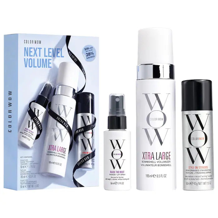 COLOR WOW Next Level Volume Hair Gift Set (Small tear to side of box)