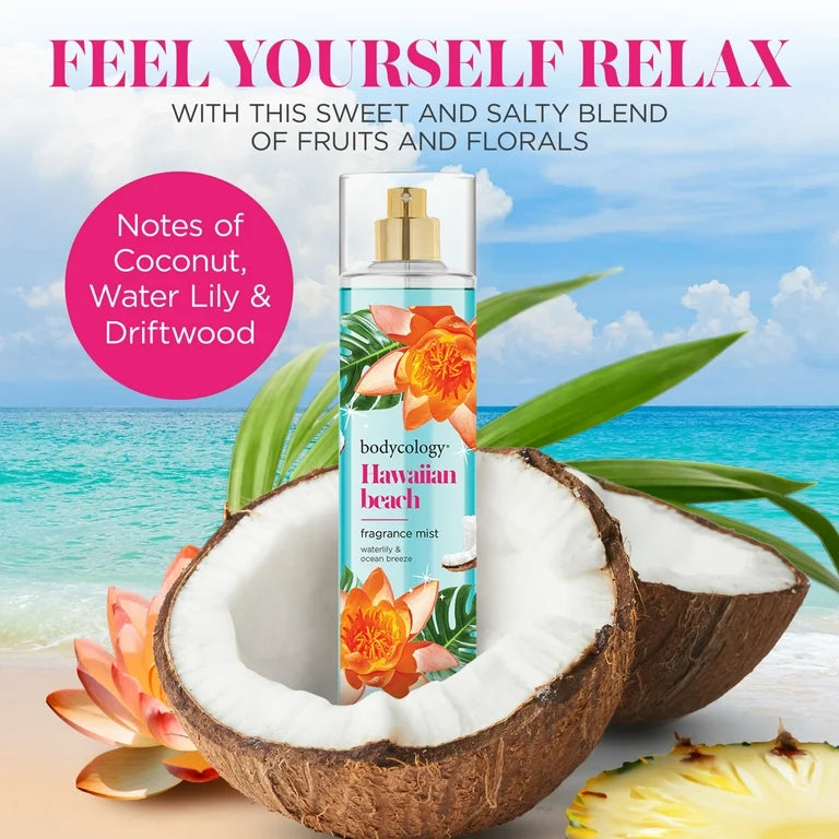 Bodycology Fragrance Body Mist & Shea Butter Body Cream, Hawaiian Beach, 8 fl oz
