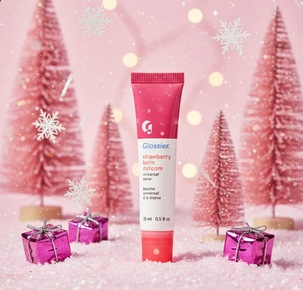 Makeup: Glossier Balm Dotcom in Strawberry 0.5 fl oz/ 15 mL (full size)