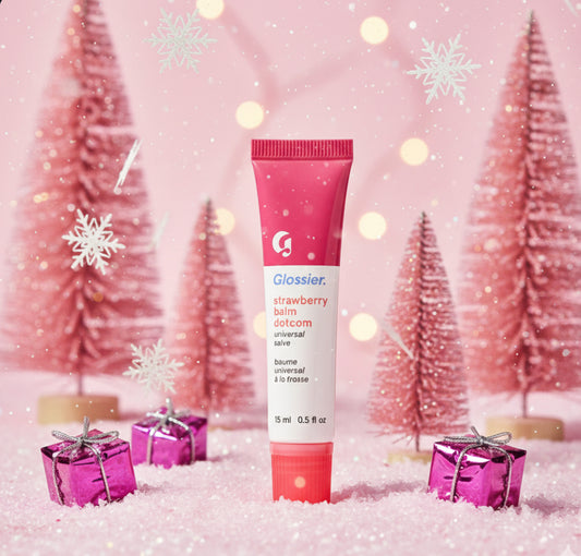 Makeup: Glossier Balm Dotcom in Strawberry 0.5 fl oz/ 15 mL (full size)