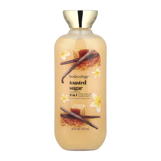 Bodycology 2 in 1 Body Wash & Bubble Bath, Toasted Sugar,16 oz